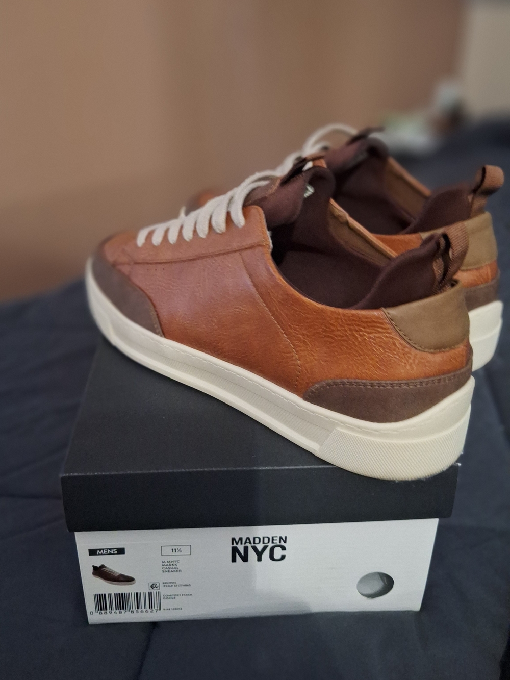 Steve Madden Men's Tan and Brown Leather Sneakers